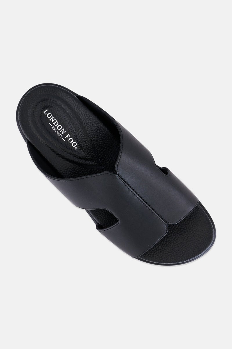 London Fog Men Slip On Arabic Sandals, Black - Image 4